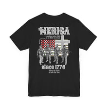 Load image into Gallery viewer, Commandos In Chief© Unisex Adult Tee - PLAID, GHOST &#39;N CAMO (Backside, Black, Short Sleeve)
