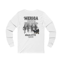 Load image into Gallery viewer, Commandos In Chief© Unisex Adult Tee - OLD WEST LANDSHARKS (Backside, White, Long Sleeve)
